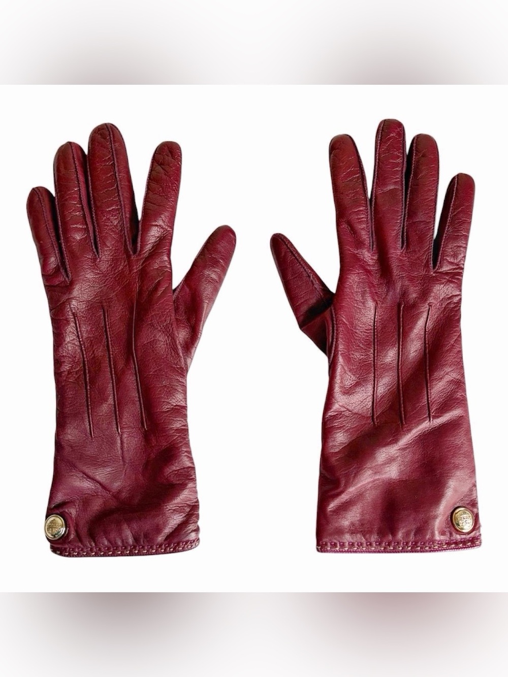 Coach Red Leather Gloves